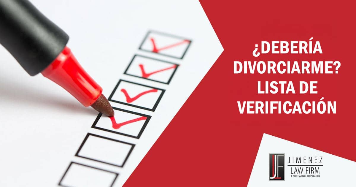 ¿Debería divorciarme? Lista de verificación