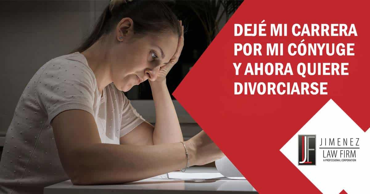 Dejé mi carrera por mi cónyuge y ahora quiere divorciarse