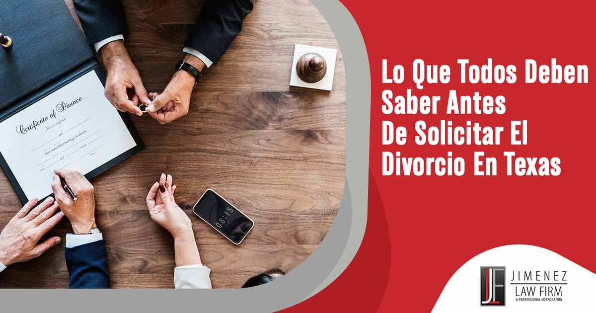 Lo que todos deben saber antes de solicitar el divorcio en Texas